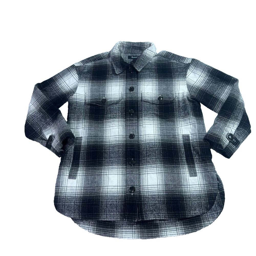 Madewell Shirt-Jacket Womens XS Brown Twill Flannel Windowpane Plaid